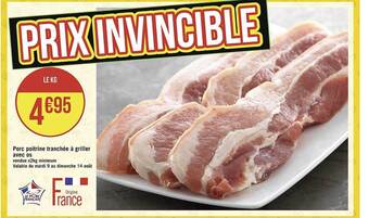 Géant Casino Porc poitrine tranchée à griller avec os offre