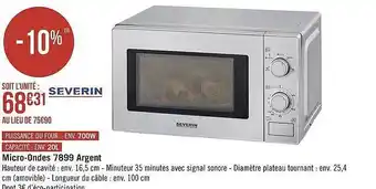 Micro-ondes 7899 argent severin