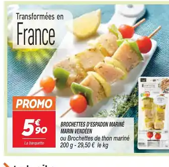 Brochettes d'Espadon Mariné Marin Vendéen