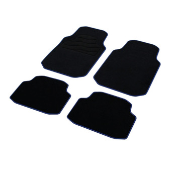 Norauto Jeu complet de tapis voiture universels noir ganse textile bleue moquette GTI SODIFAC offre