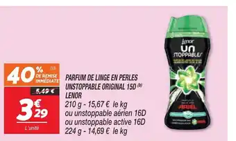 Netto Lenor parfum de Linge En Perles Unstoppable Original 15F offre