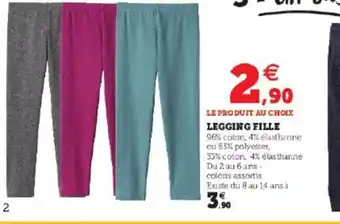 Super U Leggng Fille offre