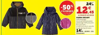 Super U Parka Enfant offre