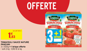 Intermarché Tomacouli sauce nature panzani offre