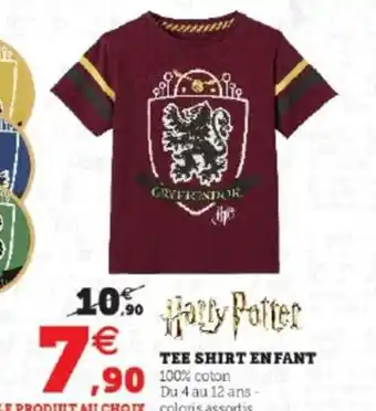 Super U Harry Potter tee Shirt enfant offre