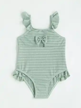 SheIn Fille maillot de bain une pièce à nœud papillon à volants offre