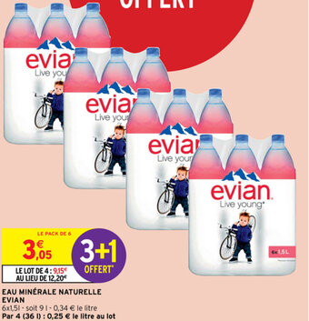 Intermarché Eau minérale naturelle evian offre