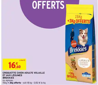 Intermarché Croquette chien adulte volaille et aux légumes brekkies offre