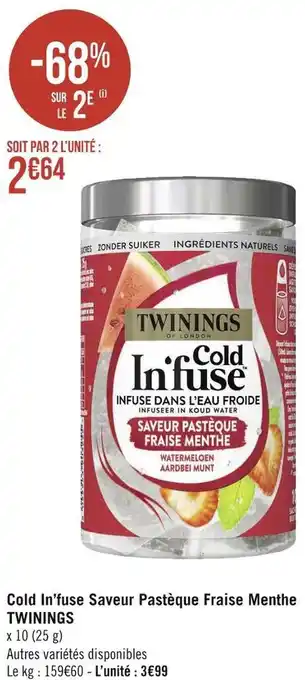 Twinings cold in’fuse saveur pastèque fraise menthe