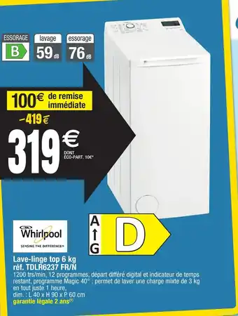 Migros Lave-linge top offre