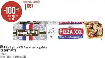 Croustipate pâte à pizza xxl fine et rectangulaire