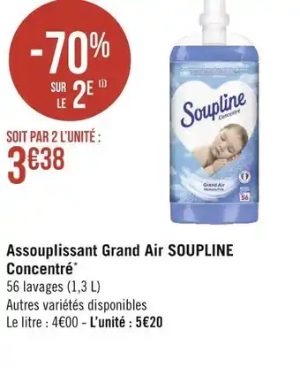 Géant Casino Soupline assouplissant grand air concentré* offre