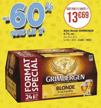 Géant Casino Grimbergen bière blonde 6,7% vol. offre