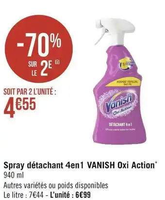 Géant Casino Vanish spray détachant 4en1 oxi action* offre
