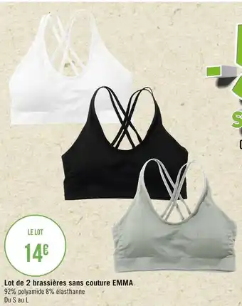 Géant Casino Sincère lot de 2 brassières sans couture emma offre