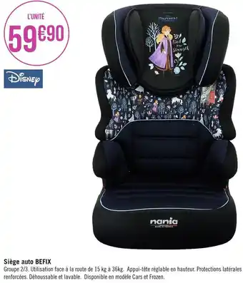 Géant Casino Disney siège auto befix offre