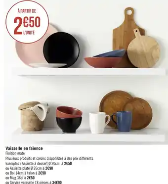 Géant Casino Vaisselle en faïence offre