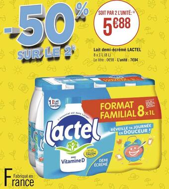 Géant Casino Lactel lait demi-écrémé offre