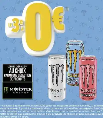 Géant Casino Monster bon plan sur une sélection de produits de la marque monster offre