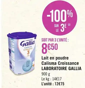 Laboratoire gallia lait en poudre calisma croissance