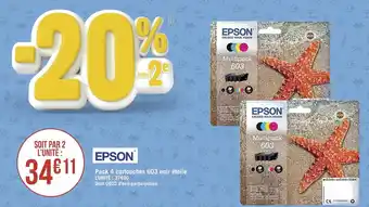 Géant Casino Epson pack 4 cartouches 603 noir étoile offre