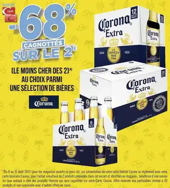 Géant Casino Corona bon plan sur une sélection de bières corona offre