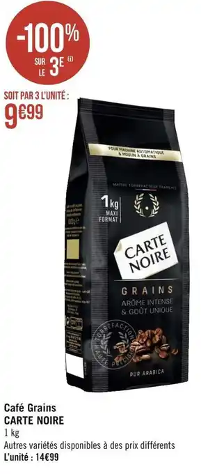 Géant Casino Carte noire café grains offre