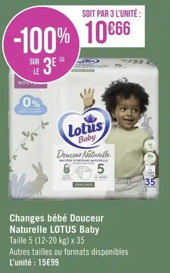 Géant Casino Lotus changes bébé douceur naturelle baby offre