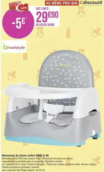 Badabulle rehausseur de chaise confort home & go