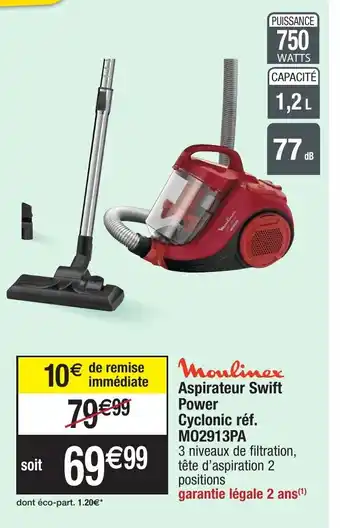 Migros Aspirateur swift power cyclonic offre