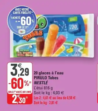 20 Glaces Ă l'eau PIRULO tubes