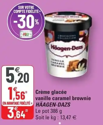 G20 Crème glacée vanille caramel brownie offre