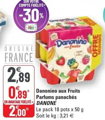 G20 Danonino aux fruits parfums panachés offre