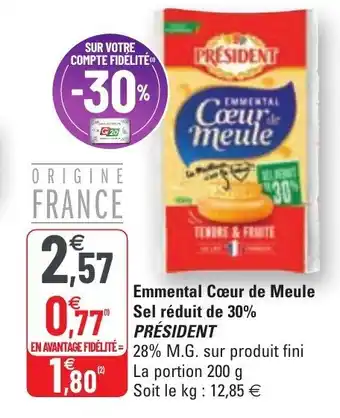 G20 Emmental cœur de meule sel réduit offre