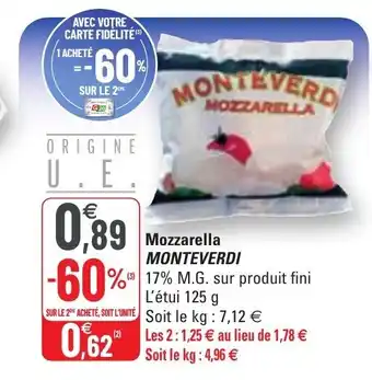 G20 Mozzarella offre