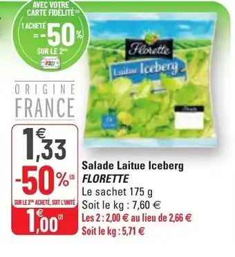 G20 Salade laiture iceberg offre