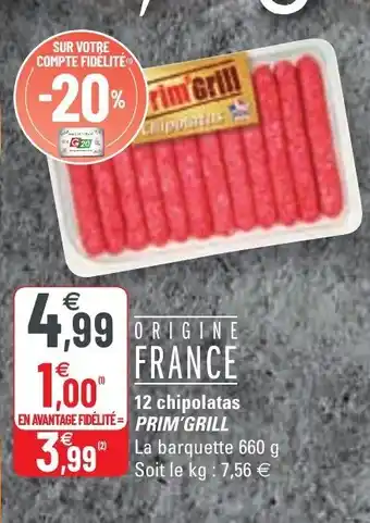 G20 12 chipolatas offre