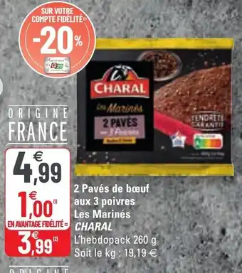 G20 2 Pavés de bœuf aux 3 poivres Les Marinés offre