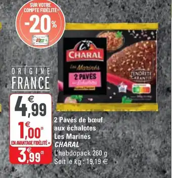 G20 2 Pavés de bœuf aux échalotes offre