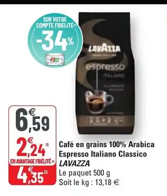 G20 Café en grains 100% Arabica Espresso Italiano Classico offre