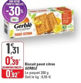 G20 Biscuit Pavot Citron offre
