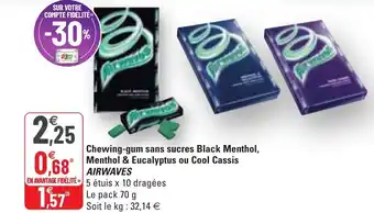 G20 Chewing-Gum Sans Sucres Black Menthol offre
