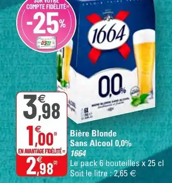 G20 Bière Blonde Sans Alcool 0,0% 1664 offre