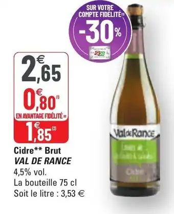 G20 Cidre Brut Val De Rance offre