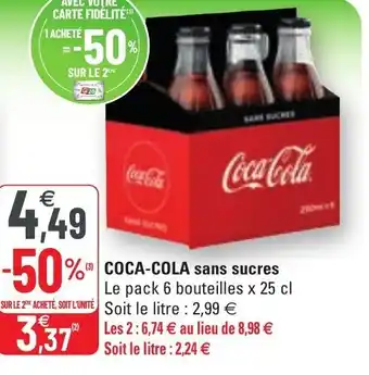 G20 Coca-Cola Sans Sucres offre