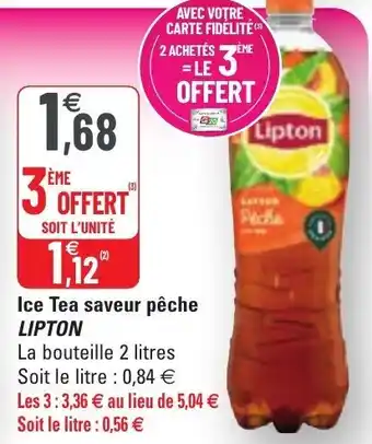 G20 Ice Tea Saveur Pêche Lipton offre