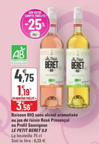 G20 Boisson Bio Sans Alcool Aromatisée offre