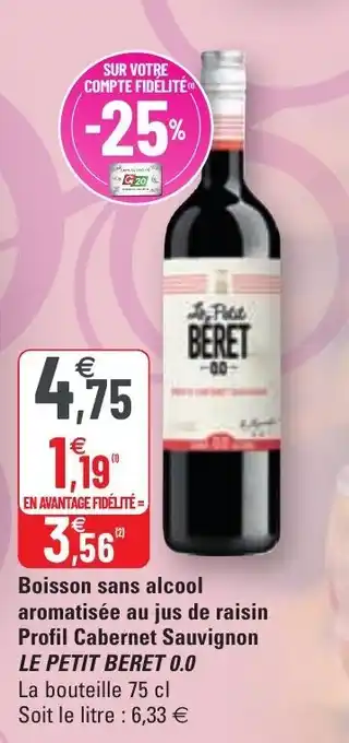 G20 Boisson Sans Alcool Aromatisée Au Jus De Raisin offre