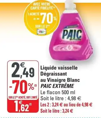 G20 Liquide Vaisselle Dégraissant Au Vinaigre Blanc offre