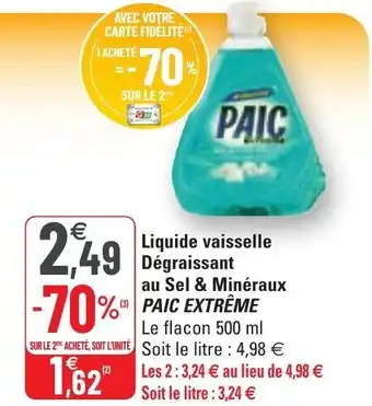 G20 Liquide Vaisselle Dégraissant Au Sel & Minéraux offre